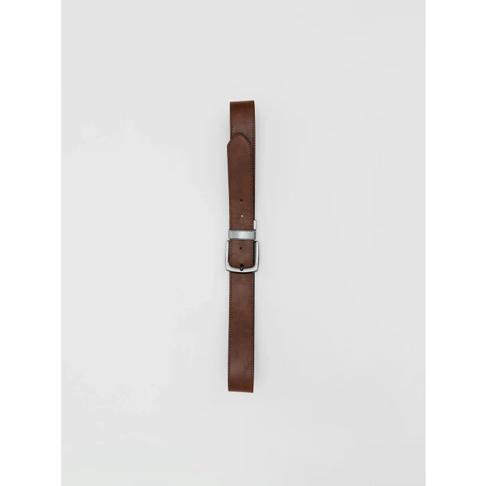 LCW ACCESSORIES Siyah Deri Görünümlü Erkek Kemer