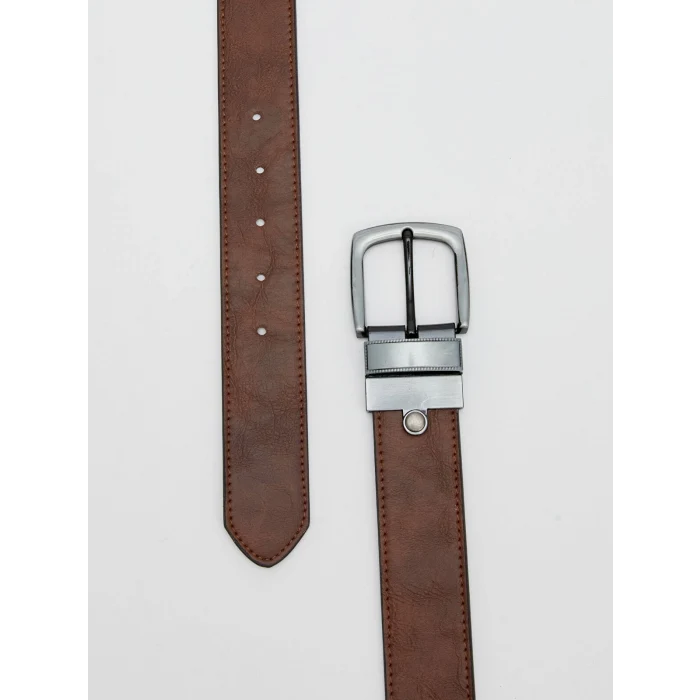 LCW ACCESSORIES Siyah Deri Görünümlü Erkek Kemer