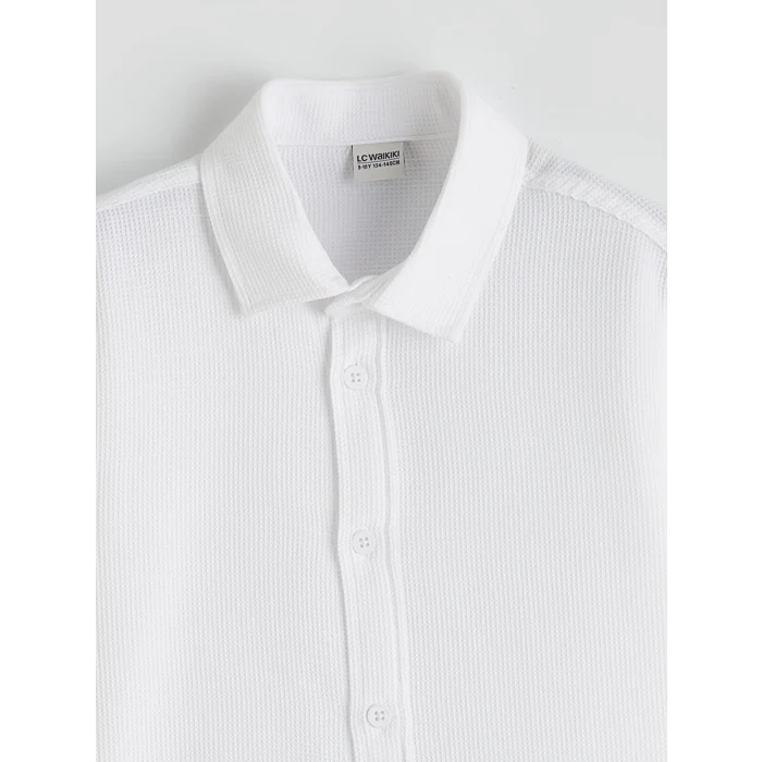 LCW Kids Beyaz Erkek Çocuk Armürlü Gömlek