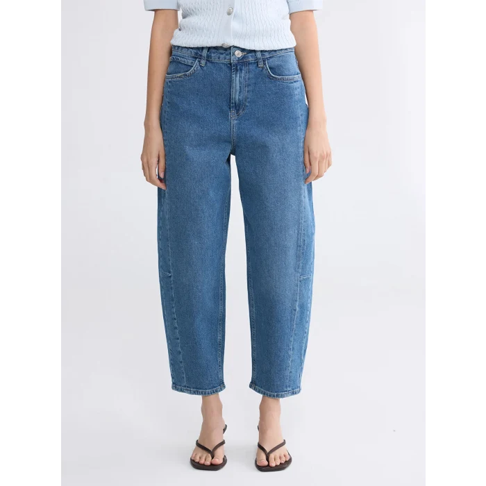 LCW STUDIO İndigo Barrel Fit Kadın Jean Pantolon