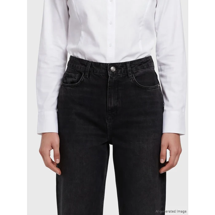 LCW Jeans Siyah Straight Fit Kadın Jean Pantolon