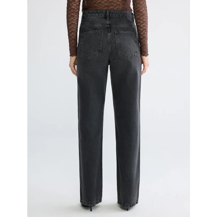 LCW Jeans Siyah Straight Fit Kadın Jean Pantolon