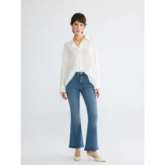 LCW Jeans İndigo Mars Flare Kadın Jean Pantolon