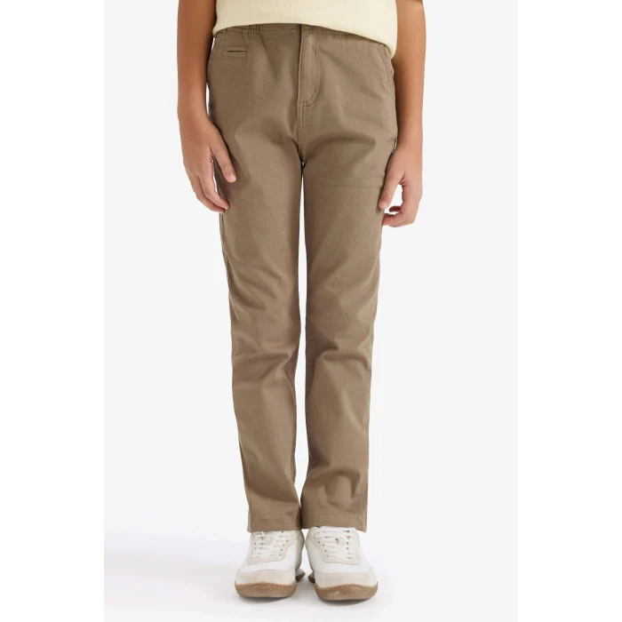 Defacto G6736A8KH158 Haki Düz Paça Gabardin Pantolon Erkek Çocuk