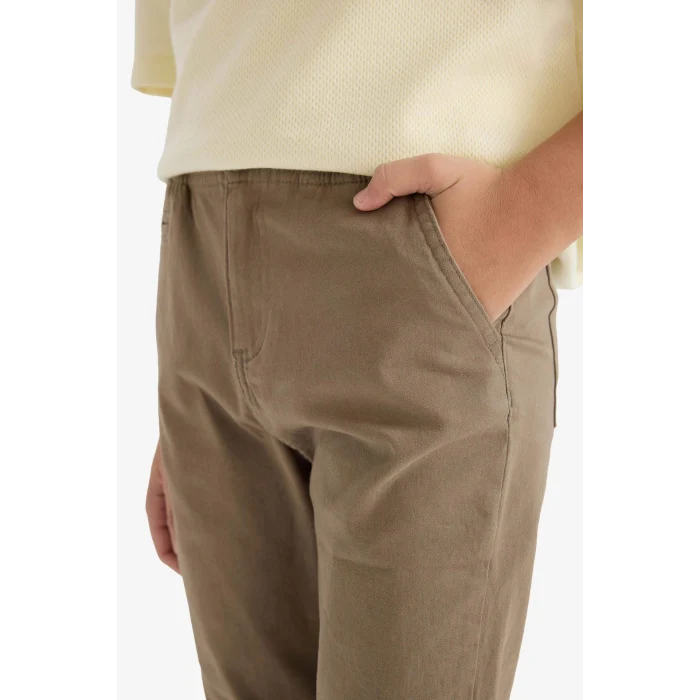 Defacto G6736A8KH158 Haki Düz Paça Gabardin Pantolon Erkek Çocuk