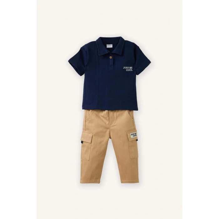 Defacto G7145A5NV135 Lacivert Gabardin 2li Takım Erkek Bebek