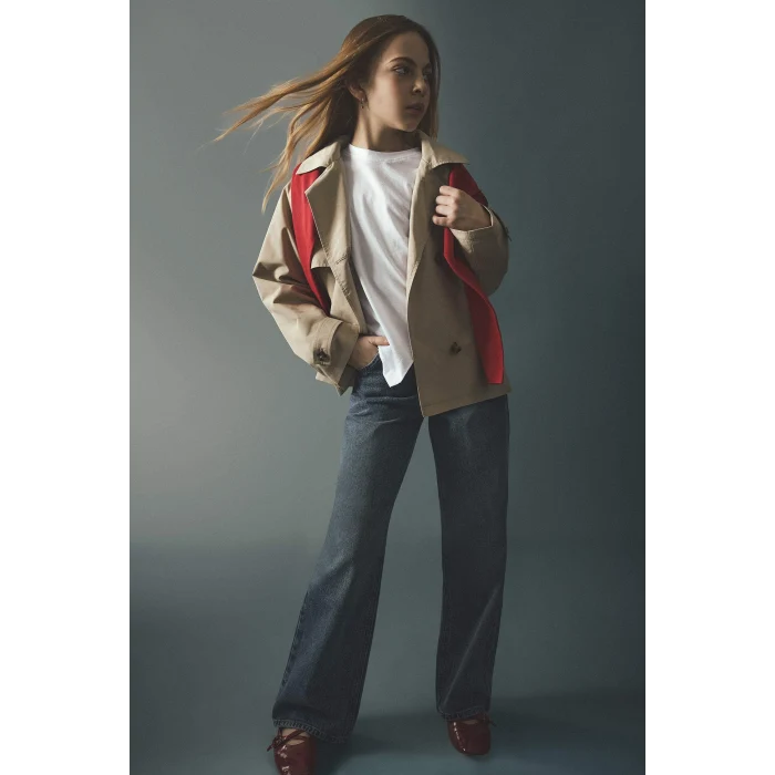 Defacto G4654A8NM28 Mavi Straıght Wıde Geniş Paça Jean Pantolon Kız Çocuk