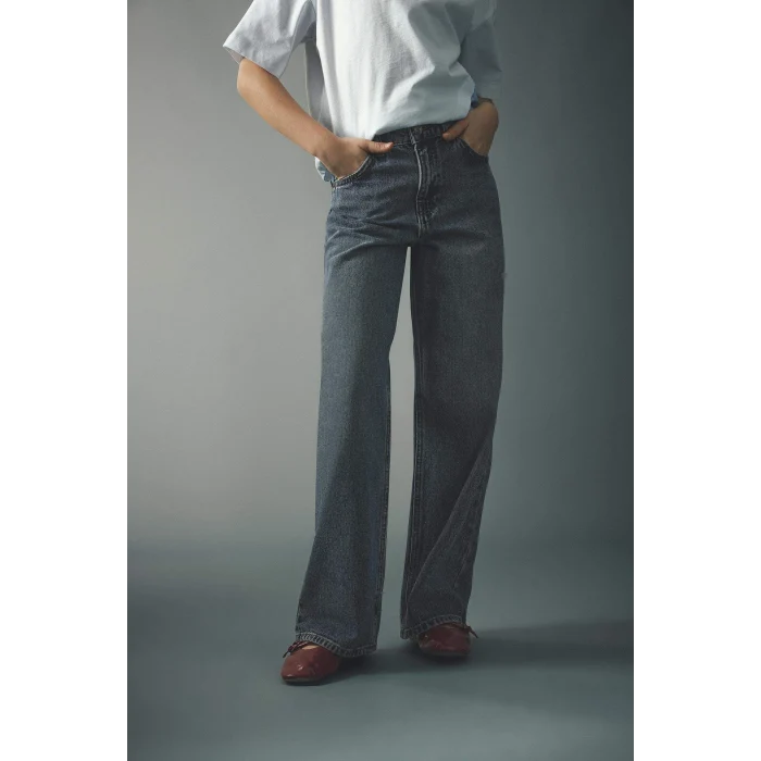 Defacto G4654A8NM28 Mavi Straıght Wıde Geniş Paça Jean Pantolon Kız Çocuk