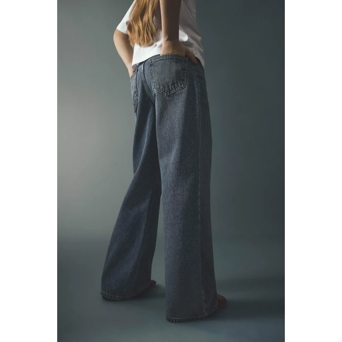 Defacto G4654A8NM28 Mavi Straıght Wıde Geniş Paça Jean Pantolon Kız Çocuk