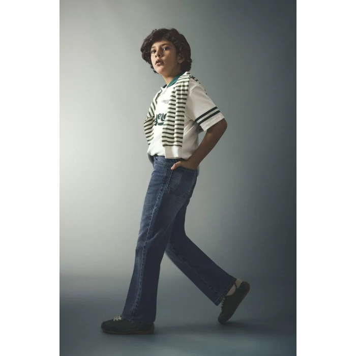 Defacto F8436A8NM28 Mavi Wıde Leg Jean Pantolon Erkek Çocuk