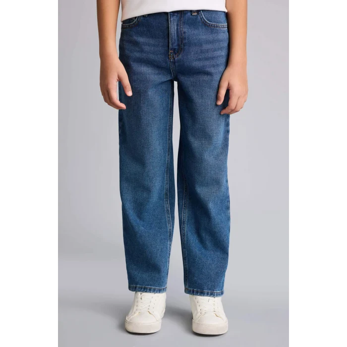 Defacto F8436A8NM28 Mavi Wıde Leg Jean Pantolon Erkek Çocuk