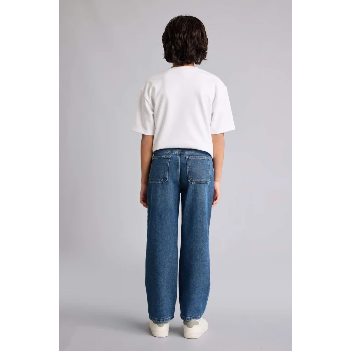 Defacto F8436A8NM28 Mavi Wıde Leg Jean Pantolon Erkek Çocuk