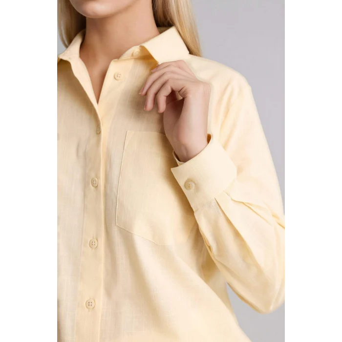 Defacto W7734AZBG366 Bej %100 Pamuk Basıc Gömlek