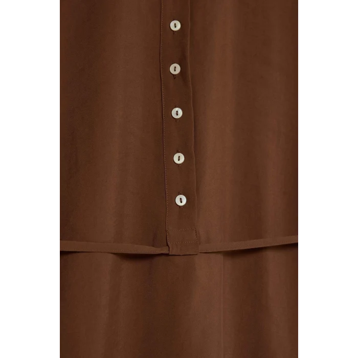 Defacto G7263AXBN323 Kahve Regular Fıt Modal Uzun Kollu Tunik