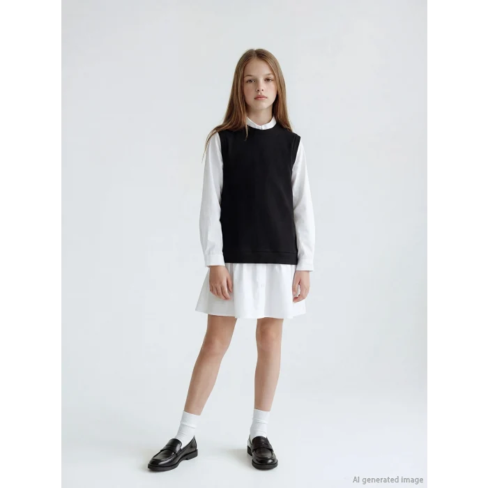 LCW Kids Beyaz Kız Çocuk Elbise ve Süveter