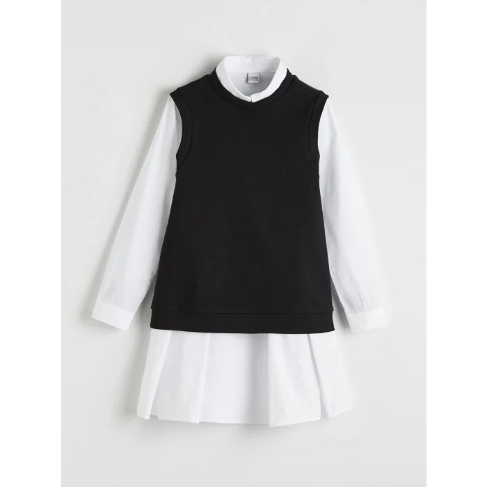 LCW Kids Beyaz Kız Çocuk Elbise ve Süveter