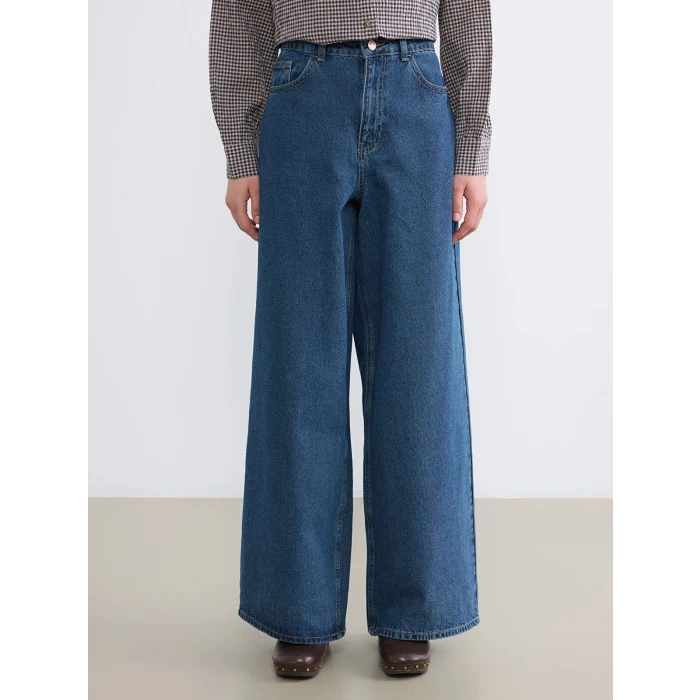 LCW Modest İndigo Baggy Fit Kadın Jean Pantolon