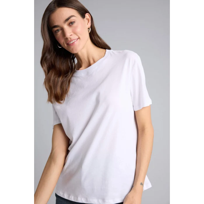 Defacto W9584AZWT36 Beyaz Basıc Penye Tişört