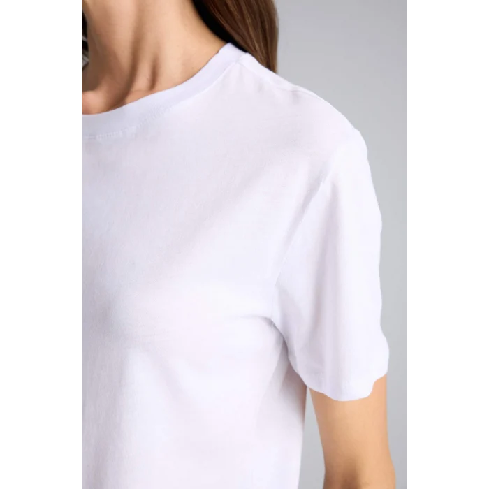 Defacto W9584AZWT36 Beyaz Basıc Penye Tişört