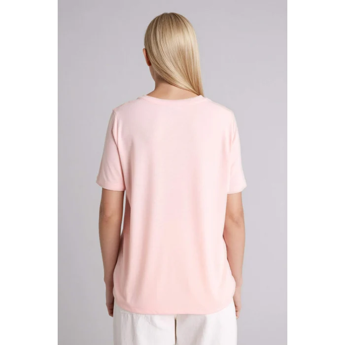 Defacto H1435AXPN681 Pembe Regular Fıt Bisiklet Yaka Çiçekli Kısa Kollu Tişört