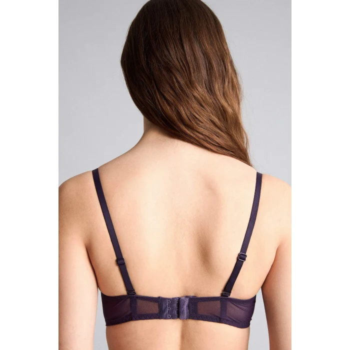 Defacto G1181AXPR289 Mor Dantel Detaylı Kaplı Yarım Dolgulu Balenli Straplez Sütyen