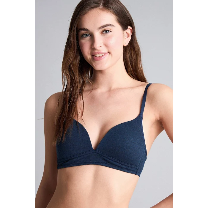 Defacto X9027AZNV179 Lacivert Pamuklu Kaplı Pedli Balensiz Bra
