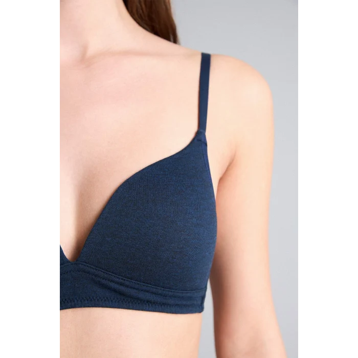 Defacto X9027AZNV179 Lacivert Pamuklu Kaplı Pedli Balensiz Bra