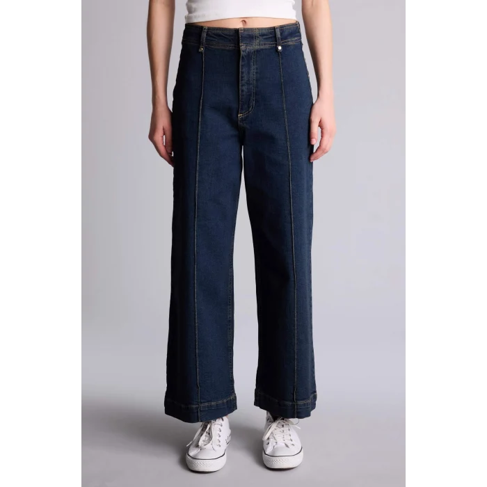 Defacto F5537AXNM34 Mavi Culotte Yüksek Bel Jean Pantolon