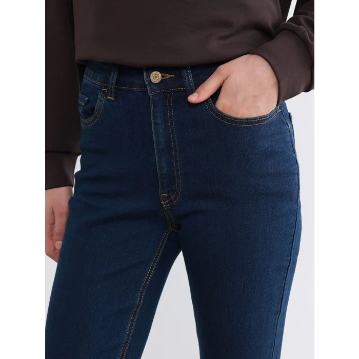 LCW Modest İndigo Yüksek Bel Flare Kadın Jean Pantolon