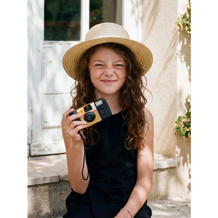 LCW Kids Siyah Bisiklet Yaka Fiyonklu Kız Çocuk Elbise