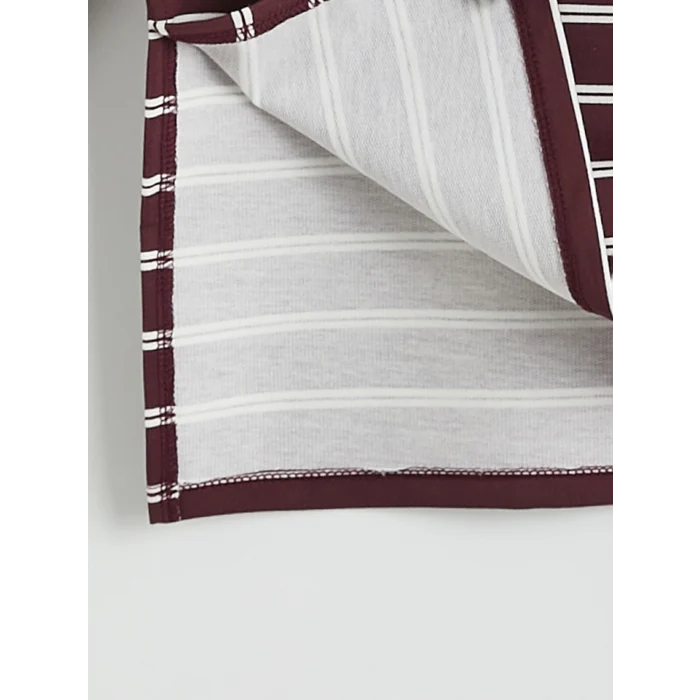 LCW Modest Mürdüm Polo Yaka Çizgili Kadın Sweatshirt Tunik