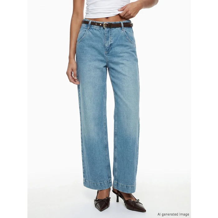 LCW Jeans İndigo Yüksek Bel Wideleg Kadın Jean Pantolon