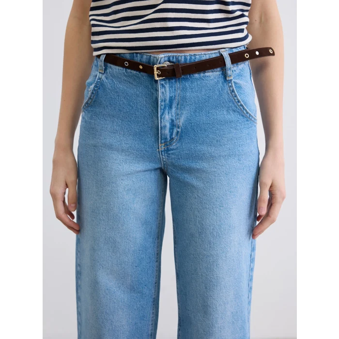 LCW Jeans İndigo Yüksek Bel Wideleg Kadın Jean Pantolon
