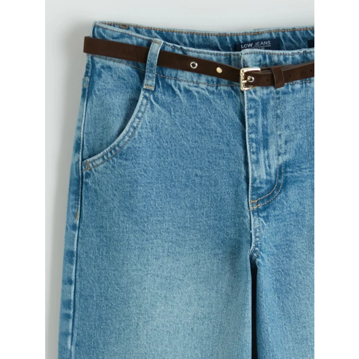 LCW Jeans İndigo Yüksek Bel Wideleg Kadın Jean Pantolon