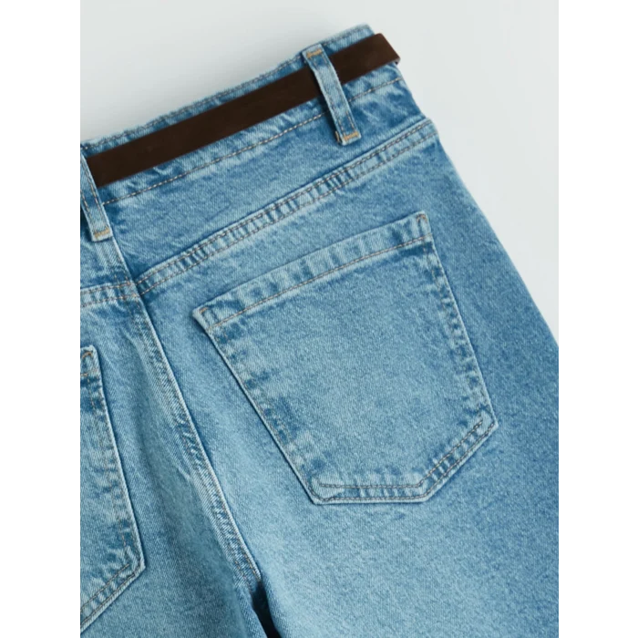 LCW Jeans İndigo Yüksek Bel Wideleg Kadın Jean Pantolon