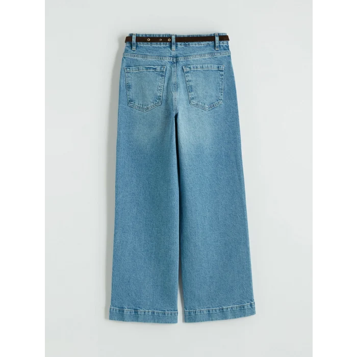 LCW Jeans İndigo Yüksek Bel Wideleg Kadın Jean Pantolon