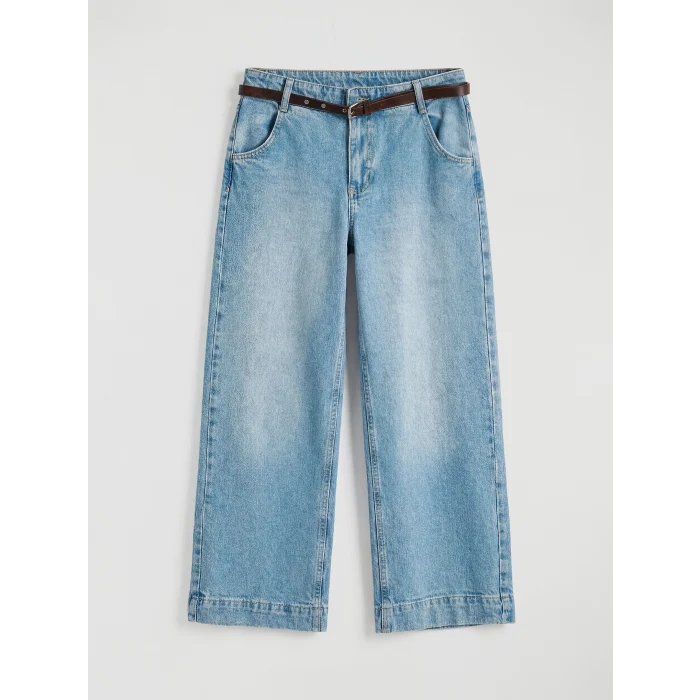 LCW Jeans İndigo Yüksek Bel Wideleg Kadın Jean Pantolon