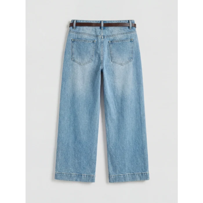 LCW Jeans İndigo Yüksek Bel Wideleg Kadın Jean Pantolon