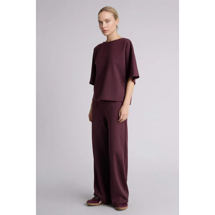 Defacto G9274AXBN277 Bordo Kayık Yaka Yarım Kollu Tişört