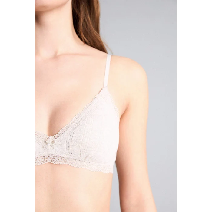 Defacto G7762AXBN503 Kahve Dantel Detaylı Çıkarılabilir Pedli Balensiz Bralet