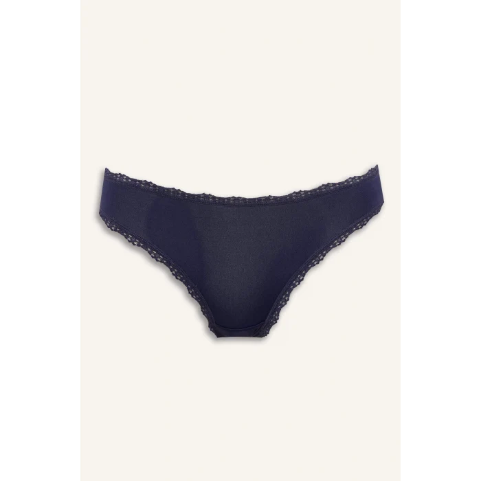 Defacto E4704AXBE570 Mavi Dantel Detaylı Micro 3lü Brazilian Külot