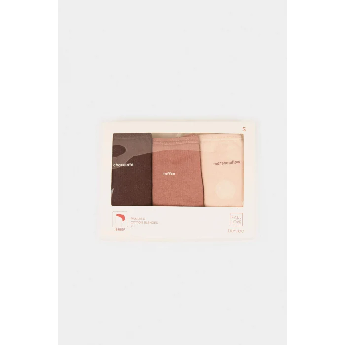 Defacto D8630AXBN341 Kahve 3’lü Brief Külot