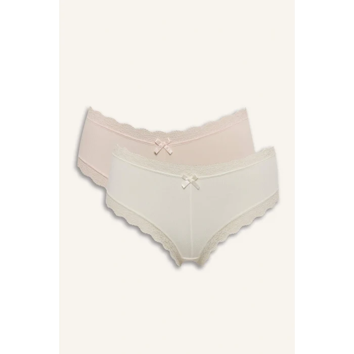 Defacto F0236AXPN36 Pembe Dantel Detaylı Micro 2li Hipster Külot