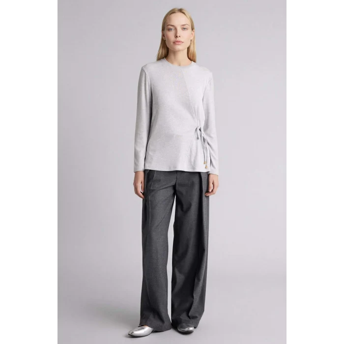 Defacto H1204AXGR210 Gri Relax Fıt Bağlamalı Tişört