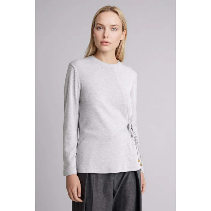 Defacto H1204AXGR210 Gri Relax Fıt Bağlamalı Tişört