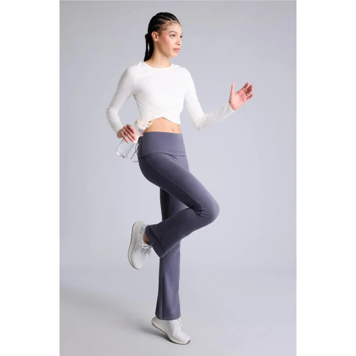 Defacto H5167AXER118 Ekru Uzun Kollu Tişört