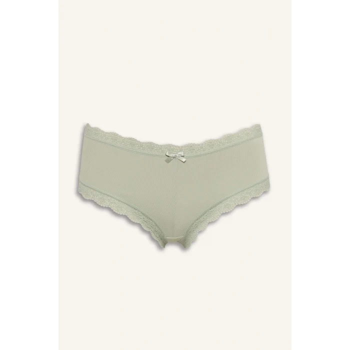 Defacto F0236AXGN1169 Yeşil Dantel Detaylı Micro 2li Hipster Külot