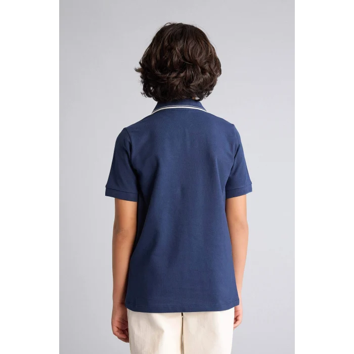 Defacto D9253A8NV241 Lacivert Regular Fıt Polo Yaka Pike Kısa Kollu Polo Tişört Erkek Çocuk