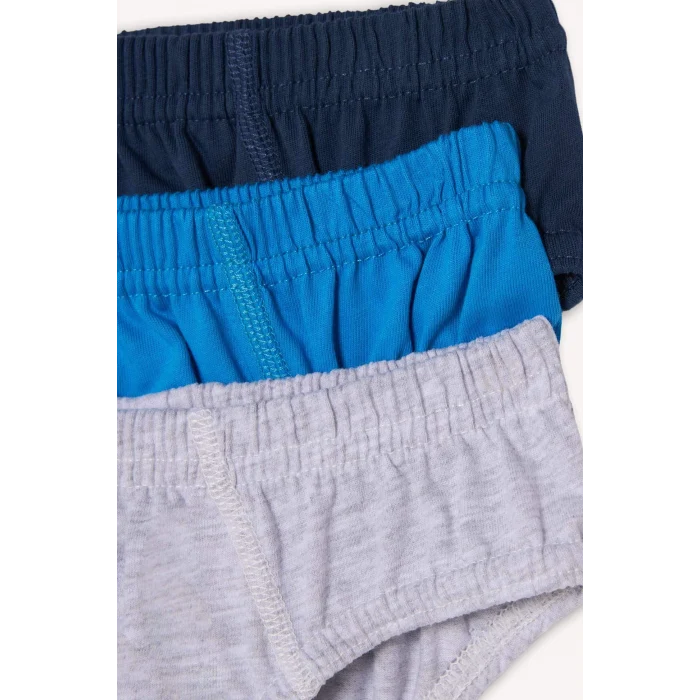 Defacto G8560A8BE513 Mavi Penye 3lü Slip Külot Erkek Çocuk