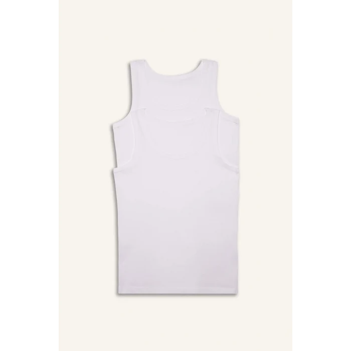 Defacto V4445A6WT34 Beyaz %100 Pamuklu 2li Atlet Erkek Çocuk